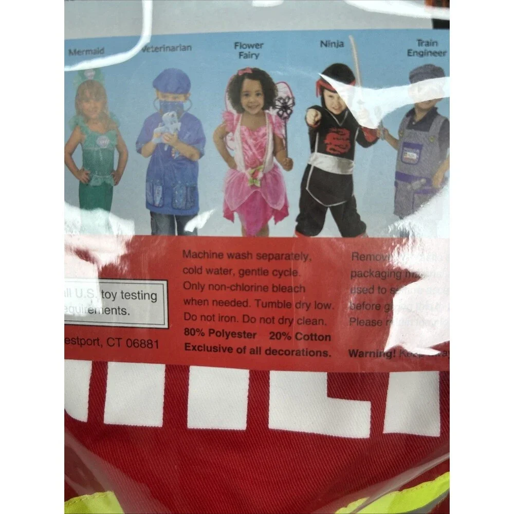Melissa & Doug Fire Fighter Chief Fireman Costume Extinguisher Bullhorn Working